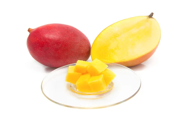 Fresh Mango fruit with slices — Stock Photo, Image