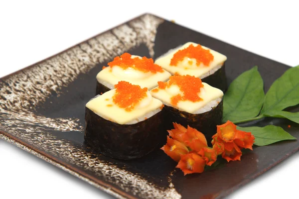 Sushi,japanese food display on dish — Stock Photo, Image