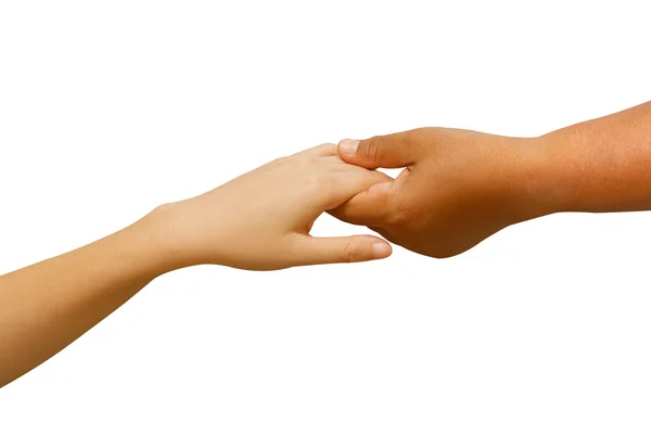 Hand holding with love between man and woman — Stock Photo, Image