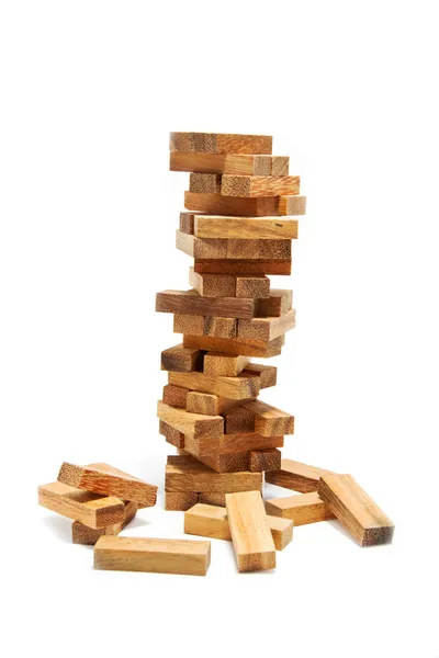 Instability building blocks at risk concept — Stock Photo, Image