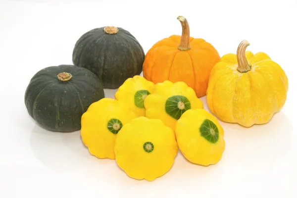 Yellow Patty Pan And Pumpkin — Stock Photo, Image