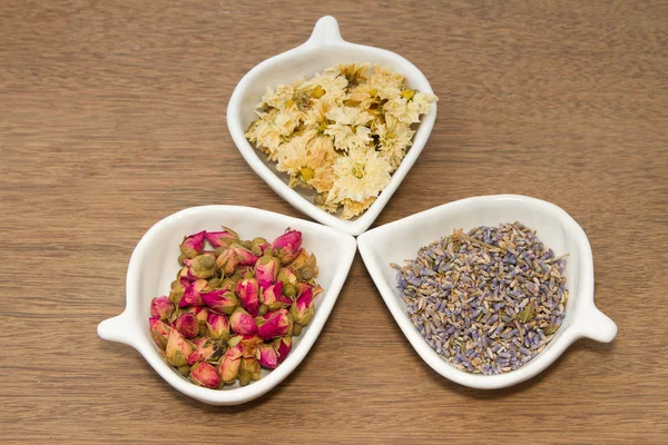 Assortment of dried flower tea — Stock Photo, Image