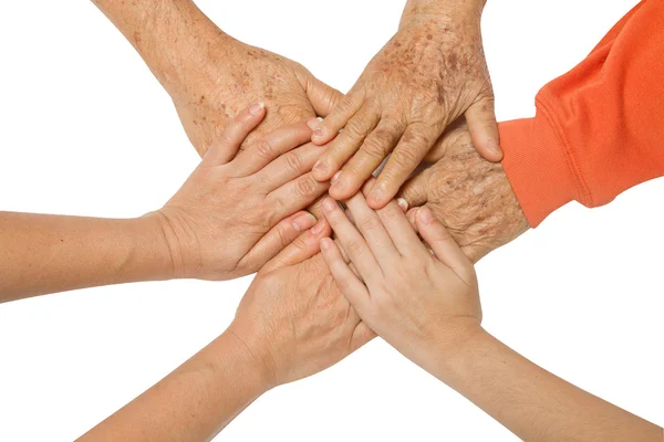 Family holding hands together,concept The bond between family — Stock Photo, Image