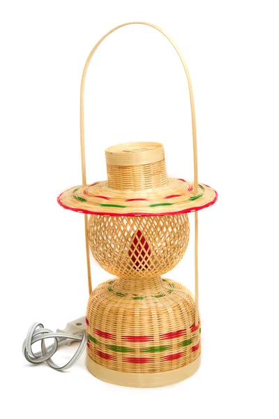 Decoration bamboo wicker lamp — Stock Photo, Image