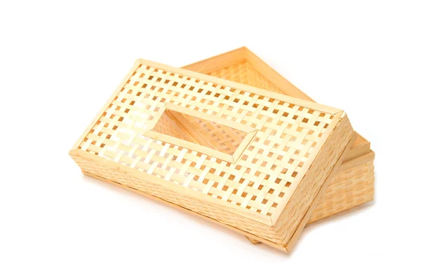 Caixa de papel de tecido feita por vime de bambu — Fotografia de Stock