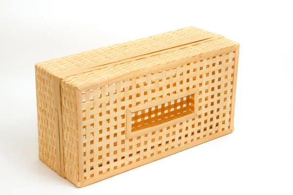 Tissue paper box made by bamboo wicker — Stock Photo, Image