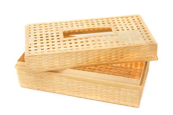 Boîte en papier tissu en osier de bambou — Photo