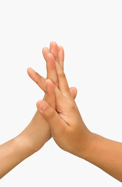 Two hands making hi-five gesture — Stock Photo, Image