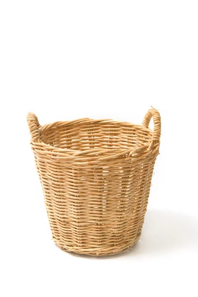 Empty wicker basket isolated — Stock Photo, Image