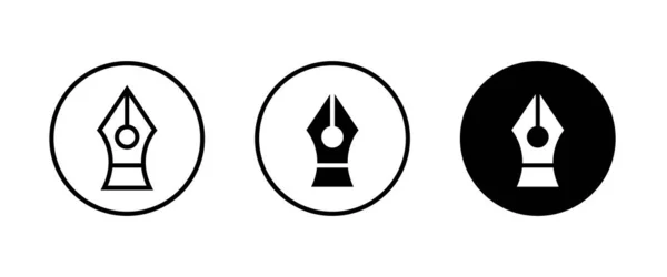 Schreibwerkzeug Cursor Füllfederfeder Glyphen Vektor Zeichen Symbol Logo Illustration Editierbarer — Stockvektor