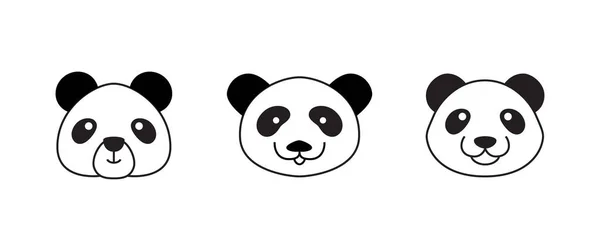 Roztomilý Panda Tvář Vektorové Ilustrace Panda Bear Šablona Návrhu Loga — Stockový vektor