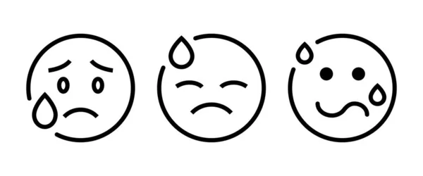 Cansado Sudor Cara Emoticono Icono — Archivo Imágenes Vectoriales