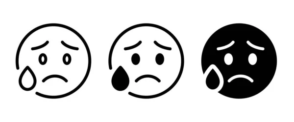 Zmęczona Ikona Potu Twarzy Emoticon — Wektor stockowy