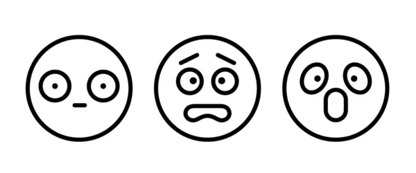 Emoticon Assustado Aterrorizado Emoji Medo Isolado Vetor Gritando Cara Pânico — Vetor de Stock
