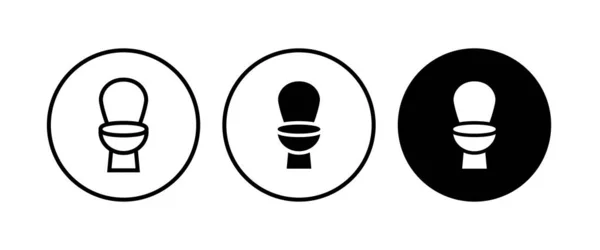 Botão Ícone Bacia Toalete Vetor Sinal Símbolo Logotipo Ilustração Curso — Vetor de Stock