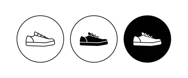 运动鞋图标 休闲鞋 跑鞋图标 健身和运动 体操标志 — 图库矢量图片