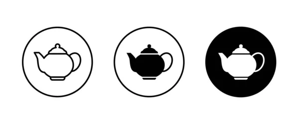 Hot Drink Sign Coffee Pot Icon Tea Glass Mug Tea — Stock Vector