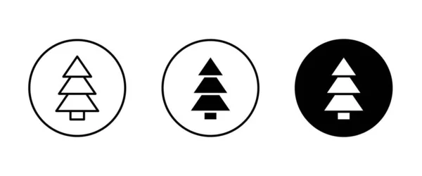 Árbol Navidad Icono Del Árbol Diseño Plano Fondo Dibujos Animados — Archivo Imágenes Vectoriales