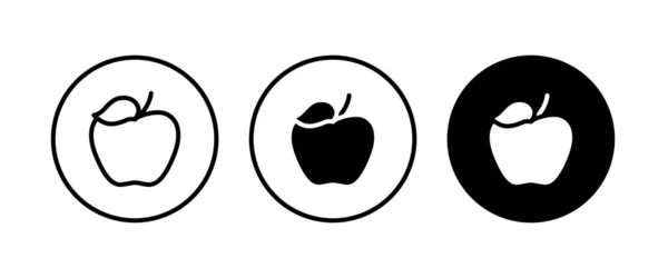 Ikona Vektoru Apple Apple Ovocné Ikony Tlačítko Vektor Znak Symbol — Stockový vektor