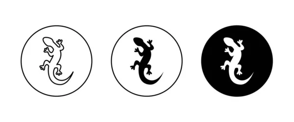 Tier Vektor Eidechse Salamander Gecko Krokodil Und Reptilien Symbol Zeichen — Stockvektor