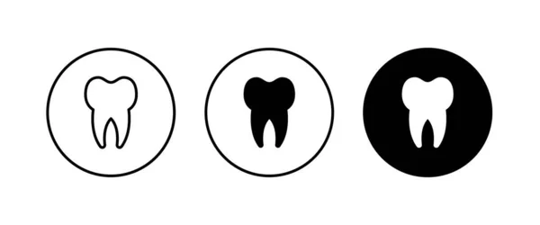Zahn Symbol Zahnpflege Element Der Zahnheilkunde Symbole Taste Vektor Zeichen — Stockvektor