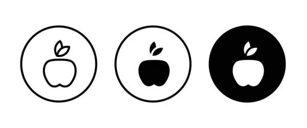 Яблуко Вектор Значок Кнопка Піктограм Фруктів Apple Вектор Знак Символ — стоковий вектор