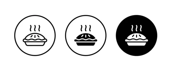 Icône Tarte Bouton Vecteur Signe Symbole Logo Illustration Coup Modifiable — Image vectorielle