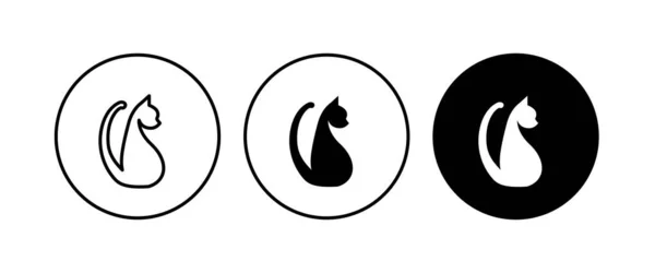 Ícone Gato Botão Ícones Gatinho Vetor Sinal Símbolo Logotipo Ilustração —  Vetores de Stock