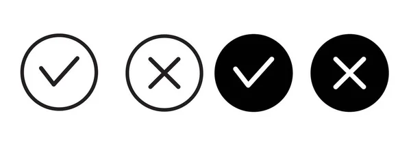 Sinais Tiquetaque Cruz Vermelho Ícones Design Gráfico Marcas Simples Símbolos — Vetor de Stock