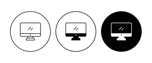 Bildskärm Ikon Datorskärm Logotyp För Apparater För Mobil Konceptskylt Symbol — Stock vektor