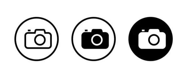 Kamera Ikonu Düz Fotoğraf Makinesi Vektörü Izole Edildi Modern Basit — Stok Vektör
