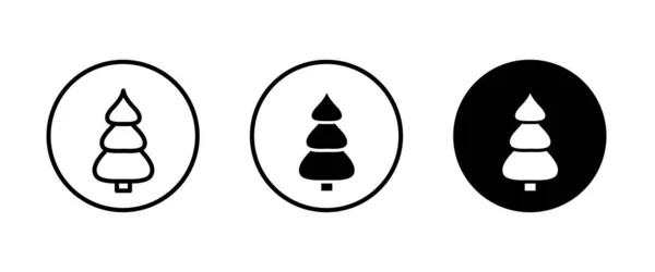 Weihnachtsbaum Baum Symbol Flachem Design Xmas Cartoon Hintergrund Fröhliche Fichtentanne — Stockvektor