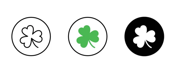 Icono Trébol Trefoil Hoja Trébol Blanco Símbolo Irlanda Ilustración Vectorial — Vector de stock