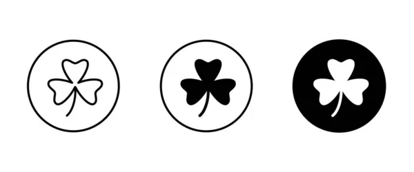 Shamrock Ikone Kleeblatt Das Weiße Kleeblatt Ist Das Symbol Irlands — Stockvektor