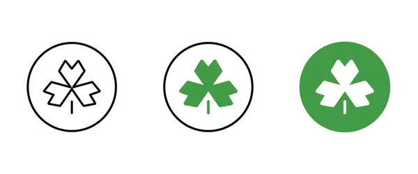 Icono Trébol Trefoil Hoja Trébol Blanco Símbolo Irlanda Ilustración Vectorial — Vector de stock