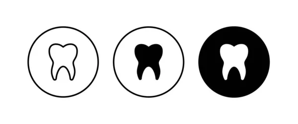 牙齿图标 牙图标 可编辑笔划 白色孤立的平面设计风格 — 图库矢量图片