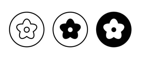 花のアイコンボタン ベクトル イラスト 編集可能なストローク 白に隔離されたフラットデザインスタイル — ストックベクタ
