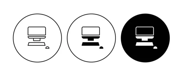 Moniteur Écran Ordinateur Icône Logo Téléviseur Pour Signe Concept Mobile — Image vectorielle