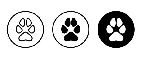 Icône Impression Patte Cat Pawprint Logo Des Pistes Animales Icônes — Image vectorielle