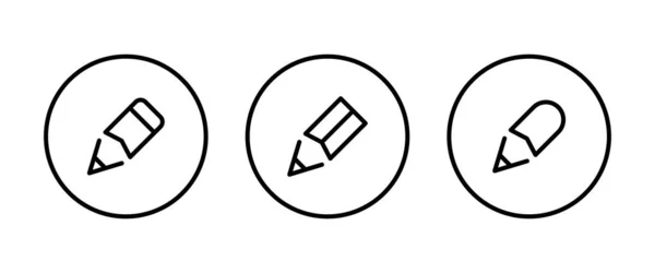 Icono Pluma Lápiz Educación Escritor Botón Iconos Copywriting Vector Signo — Archivo Imágenes Vectoriales