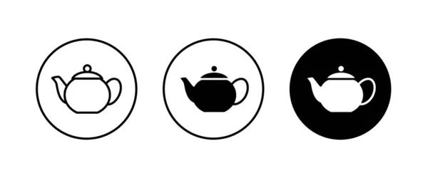Hot Drink Sign Coffee Pot Icon Tea Glass Mug Tea — Stock Vector