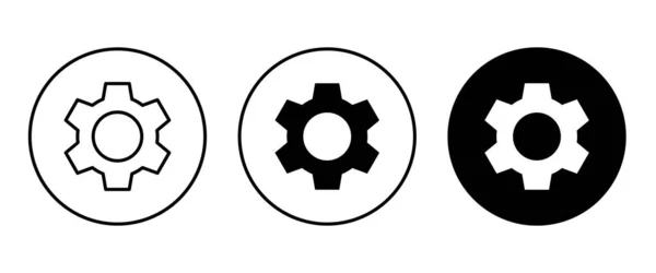 设置图标 帮助选项帐户 Cogwheel 机制图标按钮 可编辑笔划 白色隔离 — 图库矢量图片