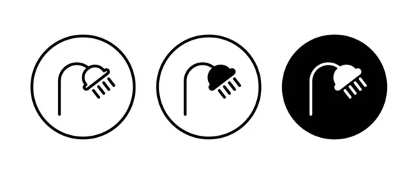 Icône Douche Bouton Icône Salle Bains Vecteur Signe Symbole Logo — Image vectorielle
