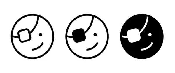 Ícone Ícone Rosto Pirata Botão Vetor Sinal Símbolo Logotipo Ilustração — Vetor de Stock