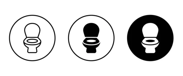 Bouton Icône Bol Toilette Vecteur Signe Symbole Logo Illustration Trait — Image vectorielle