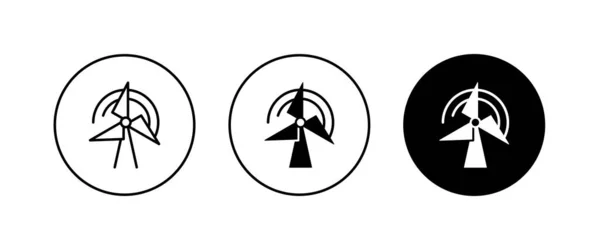 Lineares Symbol Für Windenergie Einheimisches Symbol Für Windenergie Windmühle Öko — Stockvektor