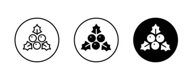 Holly berry Noel simge bırakır. Vektör çizim