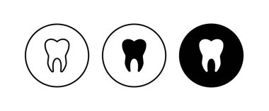 Diş ikonu, diş hekimliği simgelerinin diş bakımı öğesi simgesi, vektör, işaret, sembol, logo, illüstrasyon, düzenlenebilir vuruş, düz tasarım biçimi beyaz üzerine izole edilmiş