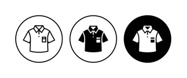 Polo tişört ikonu Spor Eğitim tabelası. aşınma ve yırtık, tişört insan forması vektör ikonu, modern konsept