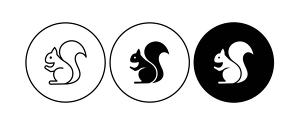 Squirrel Icon Editable Stroke Line Template Design Cute Animal Silhouette — Wektor stockowy